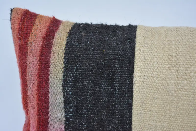 Kilim Cushion Sham, 12x24 Beige Pillow Sham, Authentic Pillow Case, Vintage Kilim Throw Pillow, Turkish Kilim Pillow, Cushion Case - 2
