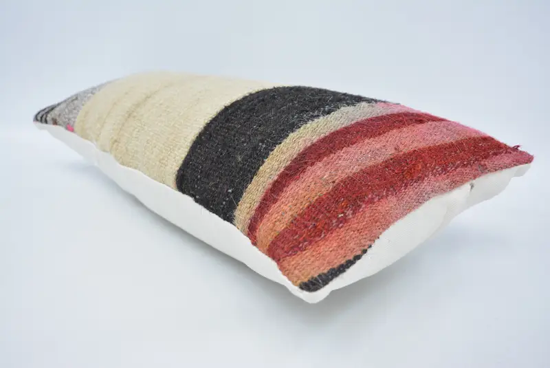 Kilim Cushion Sham, 12x24 Beige Pillow Sham, Authentic Pillow Case, Vintage Kilim Throw Pillow, Turkish Kilim Pillow, Cushion Case - 6