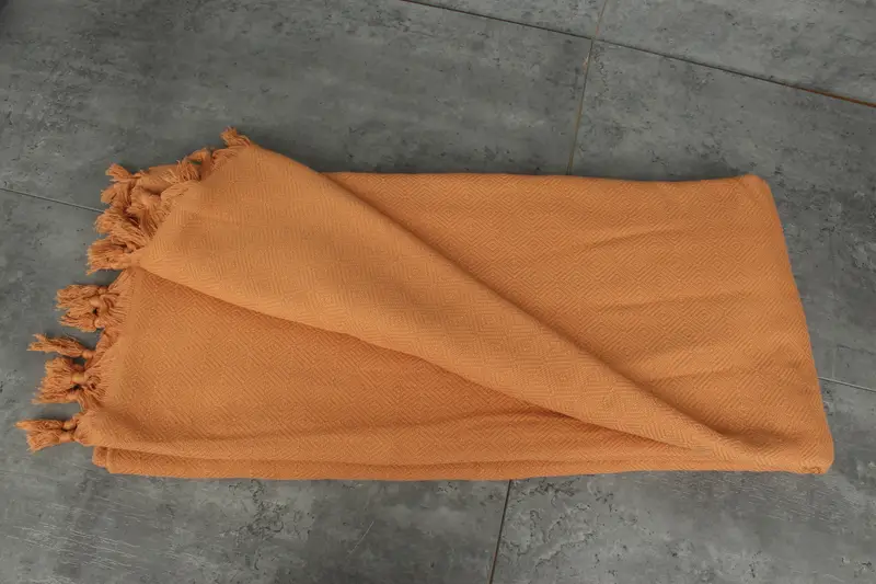 Shower Curtain, Custom Blanket, 108x80 Cotton Stonewashed Diamond Towel, Woven Blanket, Turkish Beach Blanket, Handmade Gift, Throw Blanket Couch - 3