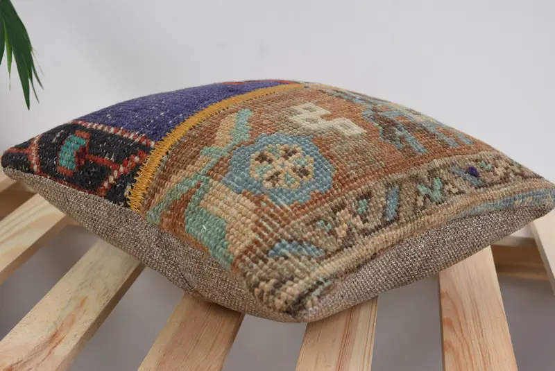 12x12 Red Cushion Case, Turkish Bench Cushion Cover, Boho Pillow Sham Cover, Pillow Cover, Antique Pillows, Ethnical Kilim Rug Pillow, Chair Cushion - 6