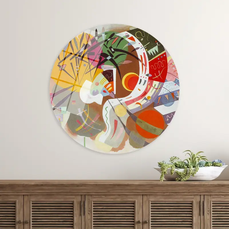 モダンな抽象キャンバス: 柔らかな色調、鮮やかな色、現代アート