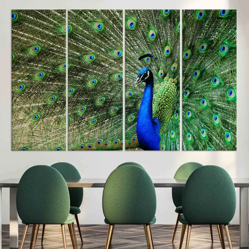 Peacock Wall Art, Huge Canvas, Feather Wall Art, Beautiful Peacock Wall Art, Trendy Wall Decor, Modern Canvas Art, Living Room Wall Art, - 2