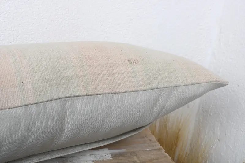 Vintage Pillow, Gift Pillow, Tapestry Cushion Cover, 12x36 Beige Cushion Cover, Pillow, Bed Pillow Sham, Turkish Pillow, Sofa Pillow Sham - 6