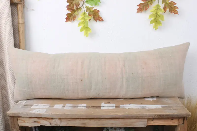 Vintage Pillow, Gift Pillow, Tapestry Cushion Cover, 12x36 Beige Cushion Cover, Pillow, Bed Pillow Sham, Turkish Pillow, Sofa Pillow Sham - 2
