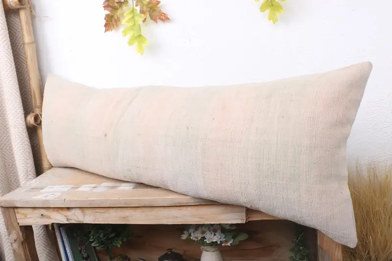Vintage Pillow, Gift Pillow, Tapestry Cushion Cover, 12x36 Beige Cushion Cover, Pillow, Bed Pillow Sham, Turkish Pillow, Sofa Pillow Sham - 4