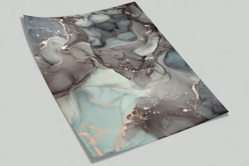 Wall Paper Peel and Stick, Gray And Blue Marble, Paper Wall Art, Gray Marble Mural, Modern Wall Paper, Modern Wall Art, - 9