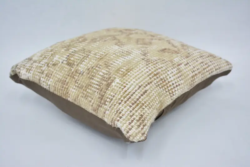 Throw Kilim Pillow, Turkish Pillow, 12x12 Beige Cushion Cover, Cozy Throw Cushion, Pillow Sham, Farmhouse Cushion, Antique Pillows - 6