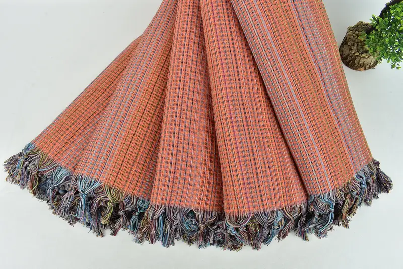 Throw Blanket Couch, 92x88 Cotton Geometric Towel, Customized Turkish Blanket, Bridal Shower Gift, Decorative Blanket, Shower Curtain, Bachelor Gift - 4