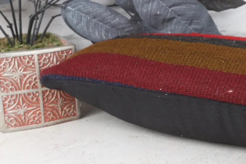 Kilim Rug Pillow Sham, 8x16 Red Pillow Cover, Interior Designer Pillow, Pillow, Ethnical Kilim Rug Pillow, Art Deco Cushion Case, Pillow for Couch - 7