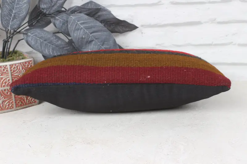 Kilim Rug Pillow Sham, 8x16 Red Pillow Cover, Interior Designer Pillow, Pillow, Ethnical Kilim Rug Pillow, Art Deco Cushion Case, Pillow for Couch - 5