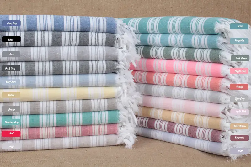 Toalla de playa turca hecha a mano de algodón orgánico, personalizada, 95x165 cm