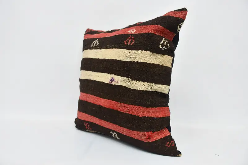 28x28 Brown Cushion, Tribal Cushion Case, Luxury Cushion Cover, Antique Pillows, Pillow for Couch, Knitted Cushion Case, Cushion Case, Kilim Pillow - 4