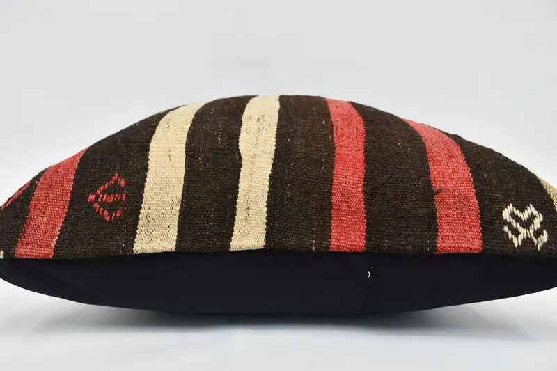 28x28 Brown Cushion, Tribal Cushion Case, Luxury Cushion Cover, Antique Pillows, Pillow for Couch, Knitted Cushion Case, Cushion Case, Kilim Pillow - 5