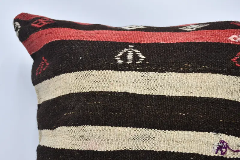 28x28 Brown Cushion, Tribal Cushion Case, Luxury Cushion Cover, Antique Pillows, Pillow for Couch, Knitted Cushion Case, Cushion Case, Kilim Pillow - 2