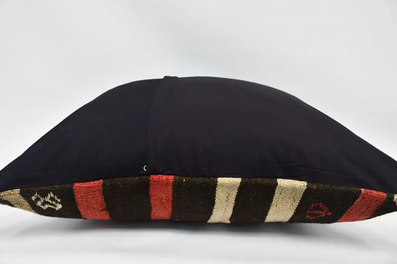28x28 Brown Cushion, Tribal Cushion Case, Luxury Cushion Cover, Antique Pillows, Pillow for Couch, Knitted Cushion Case, Cushion Case, Kilim Pillow - 6