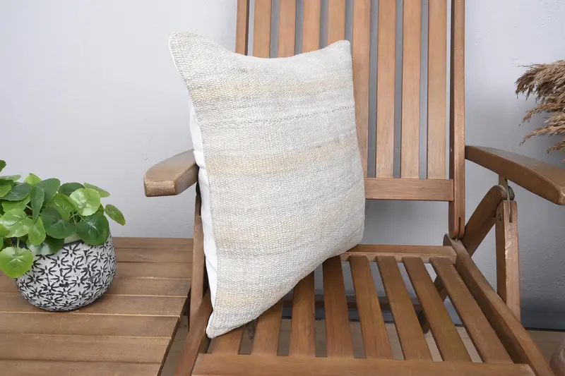Pet Pillow Cover, Home Decor Pillow, Cushion Case, Office Chair Cushion Cover, Pillow for Sofa, 18x18 Beige Pillow Cover, Vintage Kilim Throw Pillow - 2