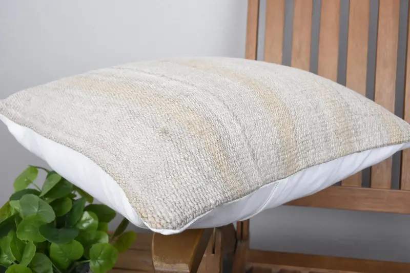 Pet Pillow Cover, Home Decor Pillow, Cushion Case, Office Chair Cushion Cover, Pillow for Sofa, 18x18 Beige Pillow Cover, Vintage Kilim Throw Pillow - 6