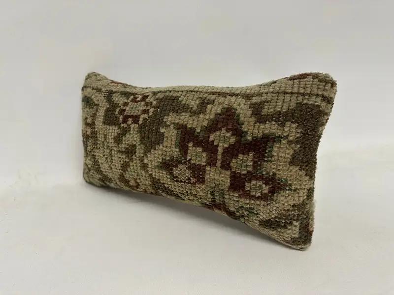 Couch Cushion Cover, Ethnical Kilim Rug Pillow, Pillow for Sofa, Pillow, Southwestern Cushion Cover, Throw Kilim Pillow, 8x16 Brown Pillow Sham - 4