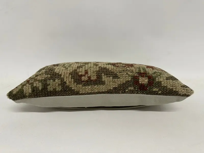 Couch Cushion Cover, Ethnical Kilim Rug Pillow, Pillow for Sofa, Pillow, Southwestern Cushion Cover, Throw Kilim Pillow, 8x16 Brown Pillow Sham - 5