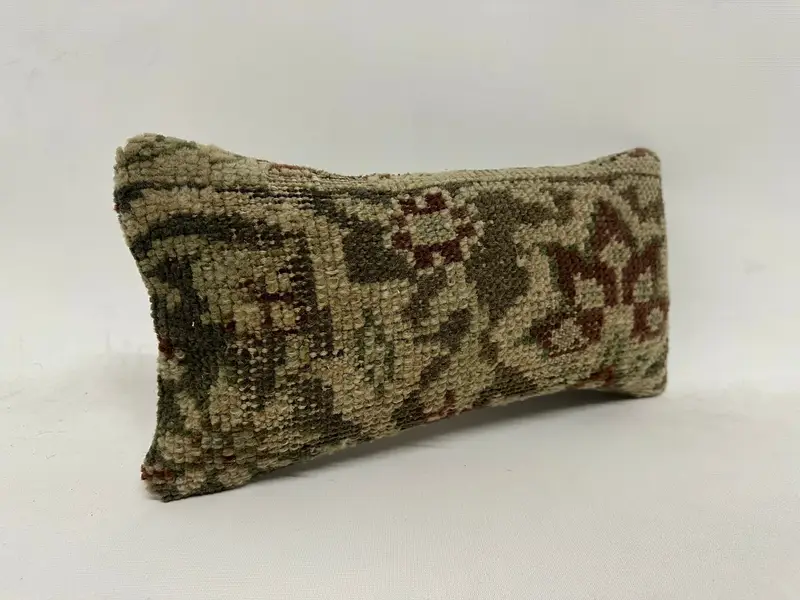 Couch Cushion Cover, Ethnical Kilim Rug Pillow, Pillow for Sofa, Pillow, Southwestern Cushion Cover, Throw Kilim Pillow, 8x16 Brown Pillow Sham - 3