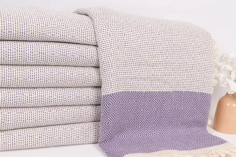 Throw Blanket, Throw Blanket Couch, Best Friend Gift, Aesthetic Blanket, Wedding Anniversary Gift, Woven Blanket, 104x80 Cotton Diamond Towel - 2