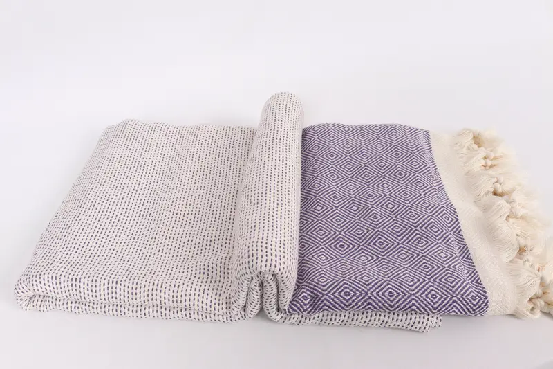 Throw Blanket, Throw Blanket Couch, Best Friend Gift, Aesthetic Blanket, Wedding Anniversary Gift, Woven Blanket, 104x80 Cotton Diamond Towel - 6
