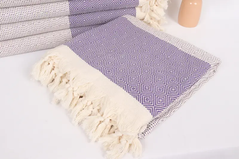 Throw Blanket, Throw Blanket Couch, Best Friend Gift, Aesthetic Blanket, Wedding Anniversary Gift, Woven Blanket, 104x80 Cotton Diamond Towel - 5