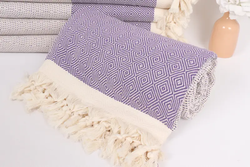 Throw Blanket, Throw Blanket Couch, Best Friend Gift, Aesthetic Blanket, Wedding Anniversary Gift, Woven Blanket, 104x80 Cotton Diamond Towel - 4
