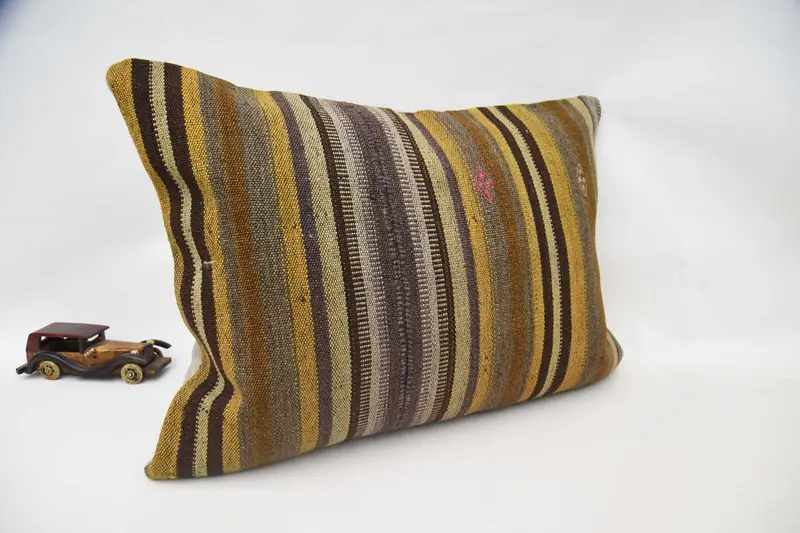 Antique Pillows, 20x28 Yellow Pillow Cover, Car Pillow Sham, Pillow Sham, Pillow for Sofa, Kilim Pillow Cover, Tapestry Pillow Case - 3