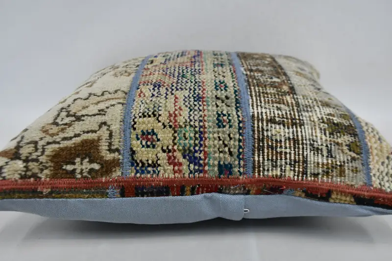 Ethnic Pillow Sham, Kilim Pillow, 20x20 Beige Cushion Cover, Pillow Case, Gift Pillow, Turkish Bench Cushion Cover, Kilim Cushion Sham - 6