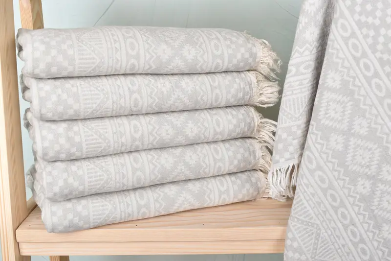 68x36 Cotton Geometric Towel, Gift For Coworker, Personalized Wedding Gift, Personalized Bridesmaid Gift, Absorbent towel, Kids Beach Towel - 2