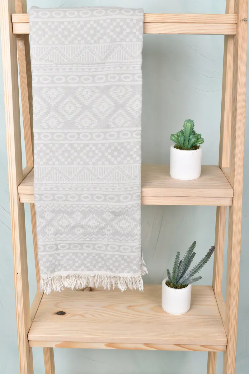 68x36 Cotton Geometric Towel, Gift For Coworker, Personalized Wedding Gift, Personalized Bridesmaid Gift, Absorbent towel, Kids Beach Towel - 1