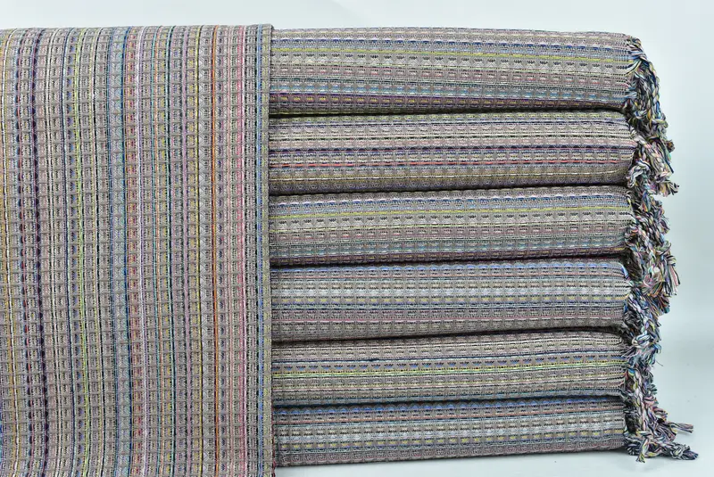 Kitchen Towel Hanging Brown Hand Towel Striped, Beige, 18x38 Inches