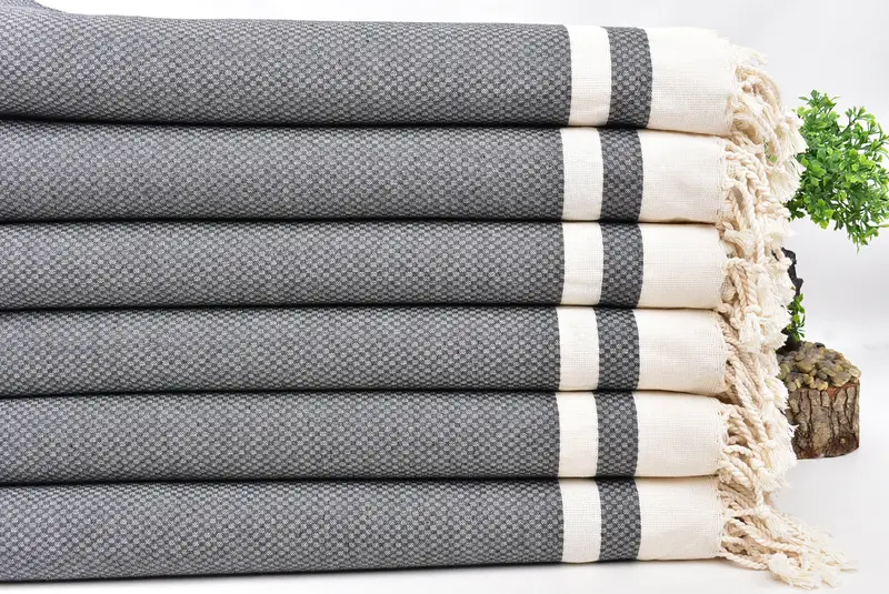 Housewarming Gift, 70x40 Cotton Striped Towel, Custom Gift, Quick-drying cotton Turkish beach towel, Bridal Shower Gift, Guest Towel, Baby Boy Gift - 3