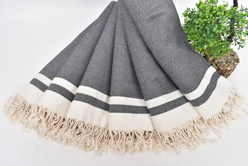 Housewarming Gift, 70x40 Cotton Striped Towel, Custom Gift, Quick-drying cotton Turkish beach towel, Bridal Shower Gift, Guest Towel, Baby Boy Gift - 4