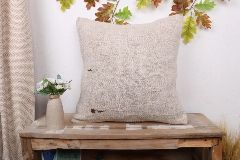 Handcrafted Southwestern Throw Pillow, 20x20 Embroidered Cushion