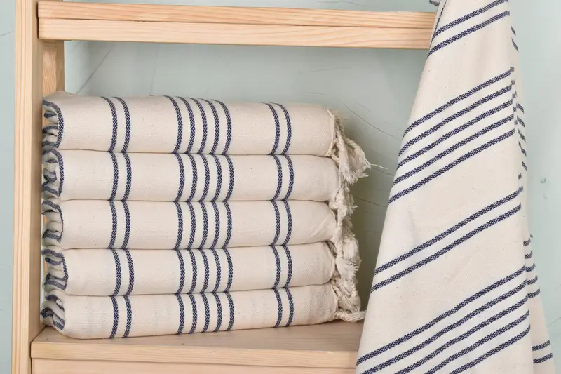Turkish hand towel, Organic cotton peshtemal for spa and beach, Embroidery Towels, Gift For Her, Turkish bath towel, 70x40 Cotton Striped Towel - 2