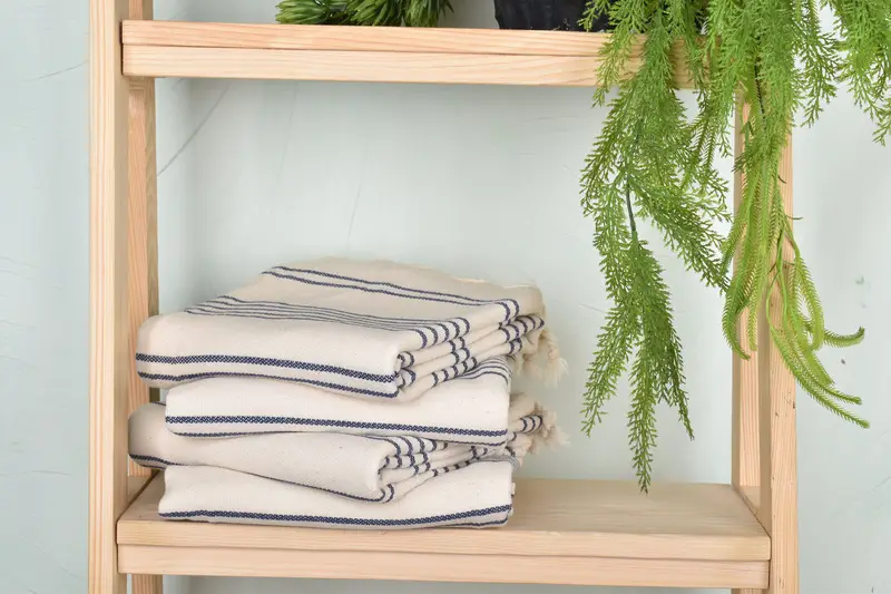 Turkish hand towel, Organic cotton peshtemal for spa and beach, Embroidery Towels, Gift For Her, Turkish bath towel, 70x40 Cotton Striped Towel - 7