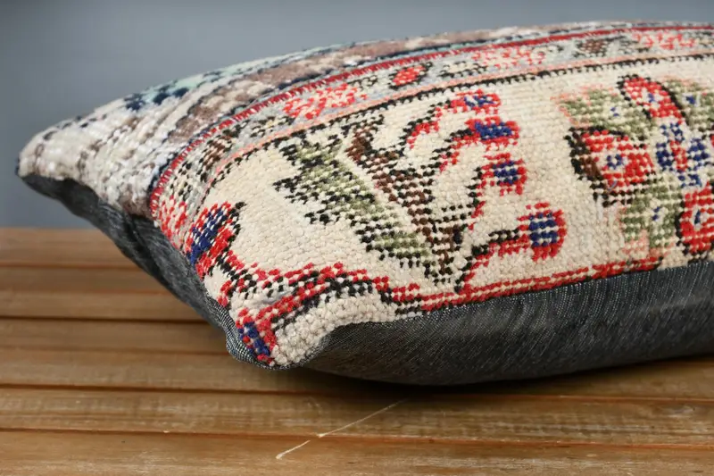 12x24 Beige Cushion, Hippie Throw Cushion Case, Kilim Pillow Cover, Antique Pillows, Cushion Cover, Vintage Kilim Throw Pillow - 4
