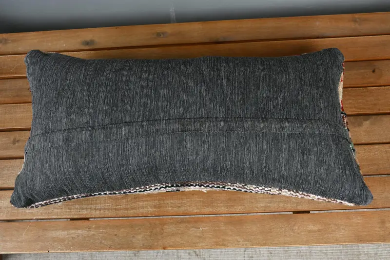12x24 Beige Cushion, Hippie Throw Cushion Case, Kilim Pillow Cover, Antique Pillows, Cushion Cover, Vintage Kilim Throw Pillow - 5