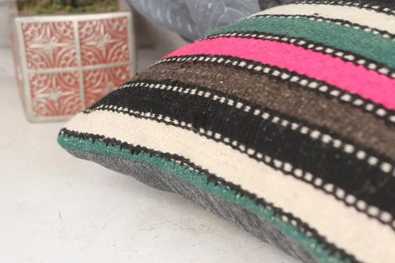 14x14 Pink Cushion Case, Turkish Kilim Pillow, Rustic Pillow, Gift Pillow, Art Deco Pillow, Cushion, Traditional Cushion, Interior Designer Pillow - 7