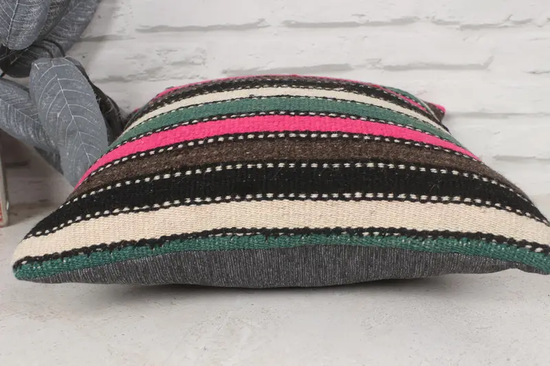 14x14 Pink Cushion Case, Turkish Kilim Pillow, Rustic Pillow, Gift Pillow, Art Deco Pillow, Cushion, Traditional Cushion, Interior Designer Pillow - 5