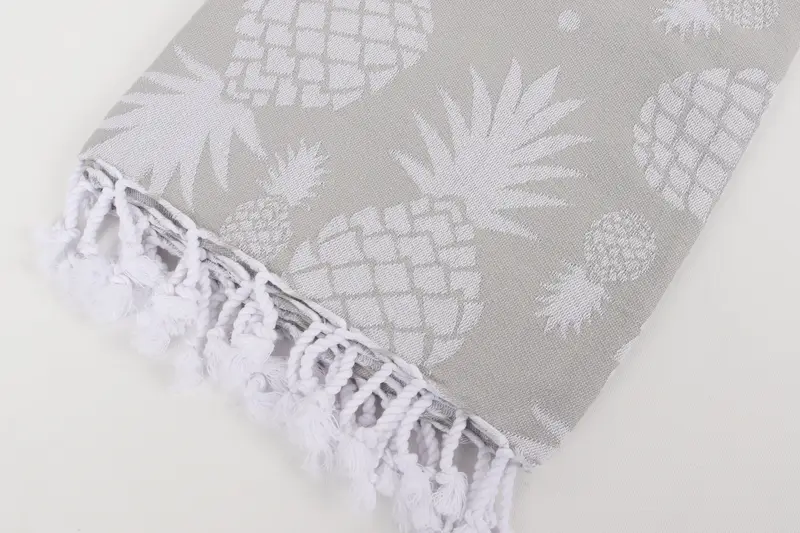 Luxury Turkish Bath Towel, Absorbent Turkish towel, Embroidery Towels, Bachelor Gifts, Bachelorette Gifts, 70x36 Cotton Pineapple Design Towel - 8