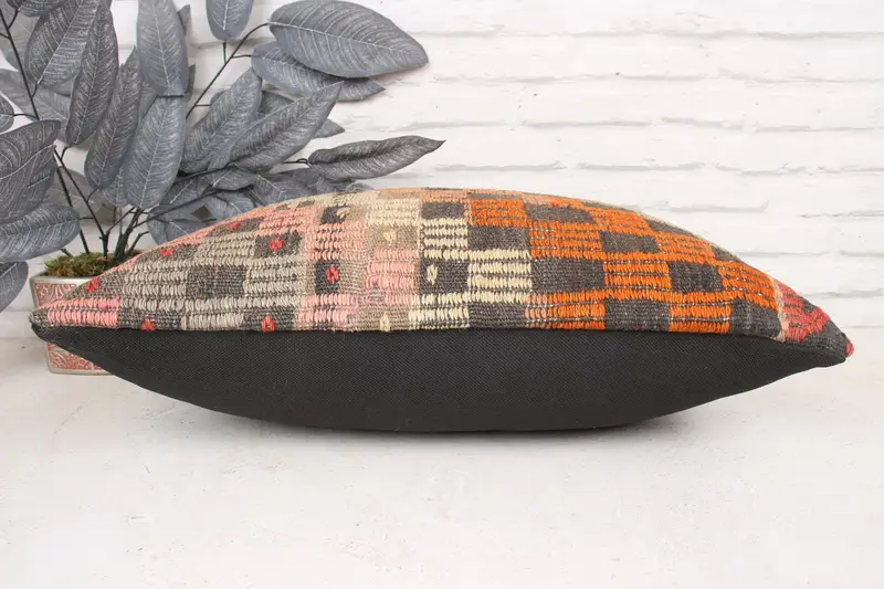 Pillow Cover, Retro Pillow Sham, Kilim Pillow Cover, Kilim Cushion Sham, 16x24 Red Cushion Cover, Ottoman Cushion Case, Gift Pillow - 5
