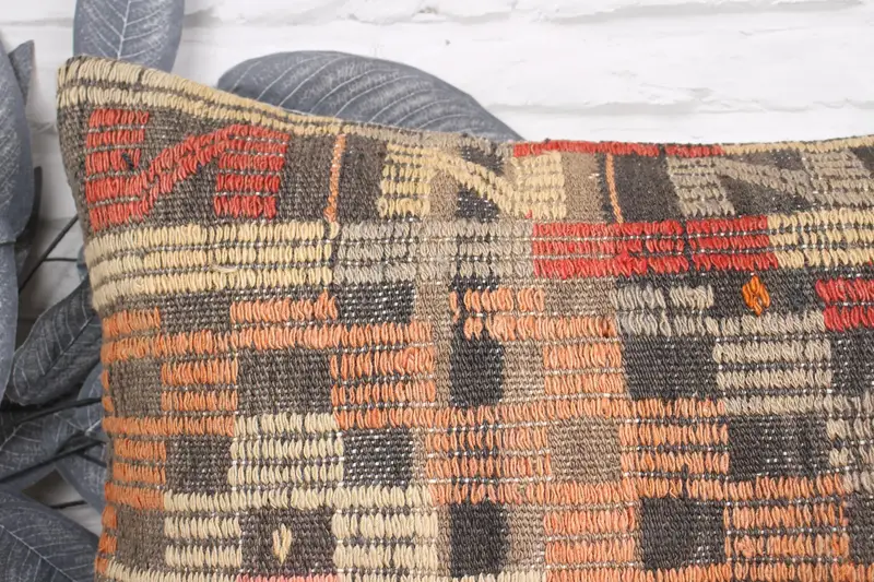 Pillow Cover, Retro Pillow Sham, Kilim Pillow Cover, Kilim Cushion Sham, 16x24 Red Cushion Cover, Ottoman Cushion Case, Gift Pillow - 2
