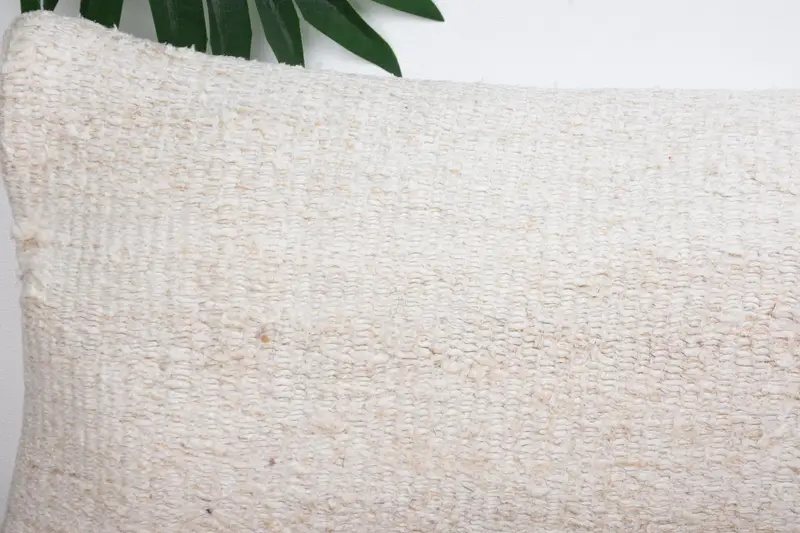 Pillow Sham, Ethnical Kilim Rug Pillow, Interior Designer Pillow, Antique Pillows, Patio Cushion Cover, 8x16 White Pillow Sham - 2