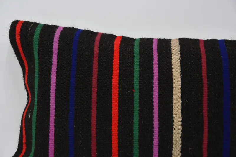 Pillow Case, Garden Pillow Case, Handmade Kilim Cushion, Floor Pillow Cover, Kilim Cushion Sham, Vintage Kilim Pillow, 12x48 Brown Pillow Cover - 2
