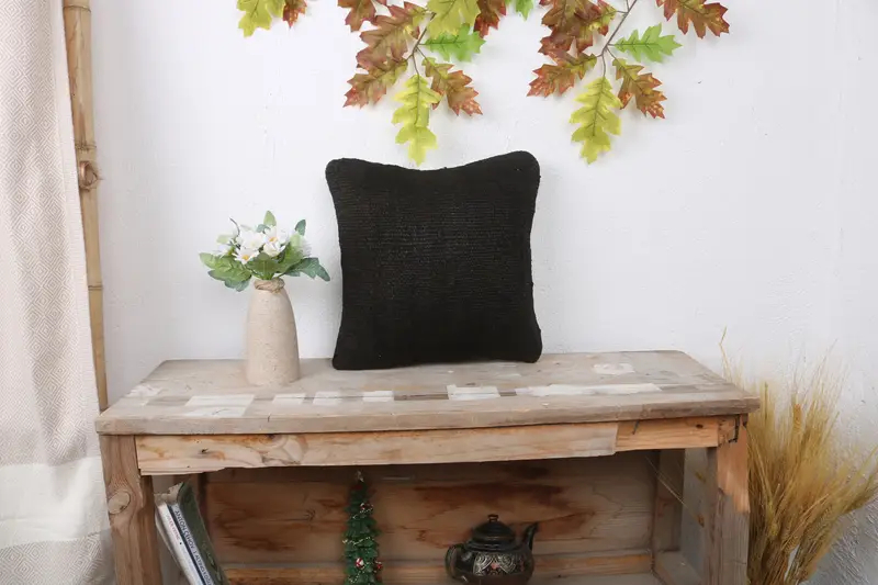 Antique Pillows, Retro Pillow Case, 12x12 Brown Pillow Sham, Turkish Pillow, Pillow Sham, Neutral Cushion, Boho Pillow Sham Cover - 1