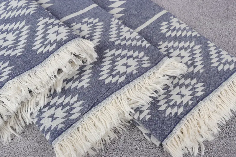 Bachelor Gift, Monogrammed Beach Towel, Antibacterial Turkish peshtemal towel, Travel towel, 70x36 Cotton Kilim Towel, Gym Towel, Sand-free towel - 6