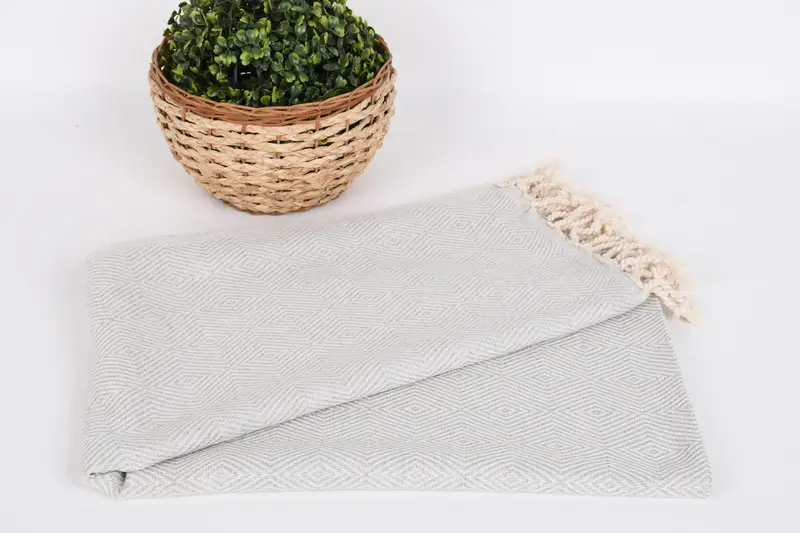 Home Decor Gifts, Valentines Gift, Custom Wedding Gift, 74x40 Cotton Diamond Towel, Sand-free towel, Peshtemal beach towel with unique design - 4